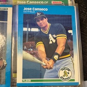 1987 Jose Canseco Fleer #389 Oakland Athletics Baseball Card